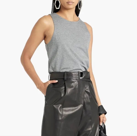 NWT LOULOU STUDIO Mahina Gray Pima Cotton Tank XS - Picture 2 of 9